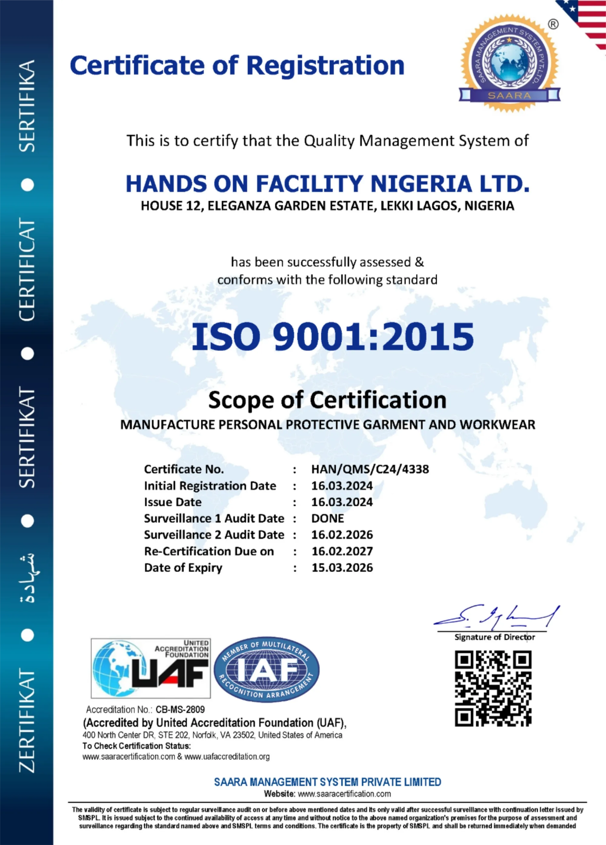 Quality Certifications